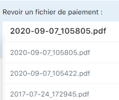 Liste des fichiers